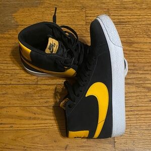 Nike Black and Yellow High-Top Sneakers